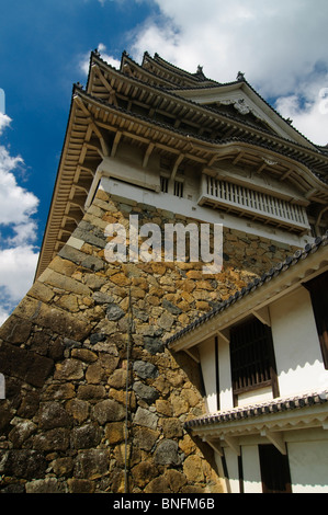 Ecke Wand des Main Tower, Ansicht von Bizen Innenhof, Burg Himeji, Präfektur Hyōgo, Kansai Region, Insel Honshu, Japan Stockfoto