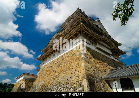 Ecke Wand des Main Tower, Ansicht von Bizen Innenhof, Burg Himeji, Präfektur Hyōgo, Kansai Region, Insel Honshu, Japan Stockfoto