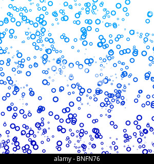 Abbildung der abstrakten kreisförmige Aqua und blauen Bläschen auf weißem Hintergrund. Stockfoto