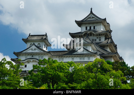 Main Tower oder Tenshukaku, Nishinomaru Innenhof, Burg Himeji, Präfektur Hyōgo, anzeigen Kansai-Region, Insel Honshu, Japan Stockfoto