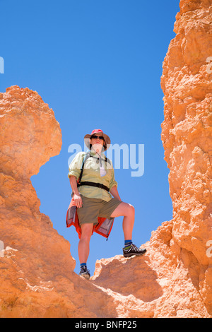 Durch Bruce Canyon wandern Stockfoto