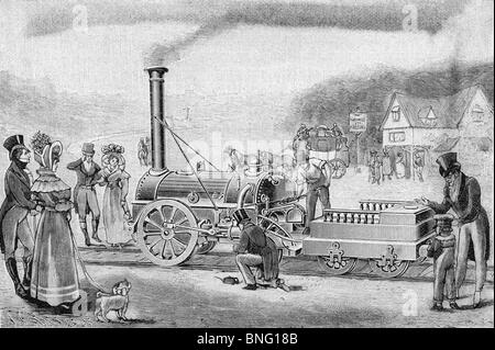 George Stephensons Lokomotive The Rocket unbekannten Künstlers, drucken, 1830 Stockfoto