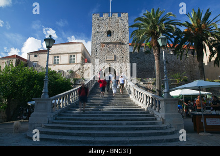 Das Land Tor nach Korcula alte Stadt Dalmatien Kroatien Stockfoto