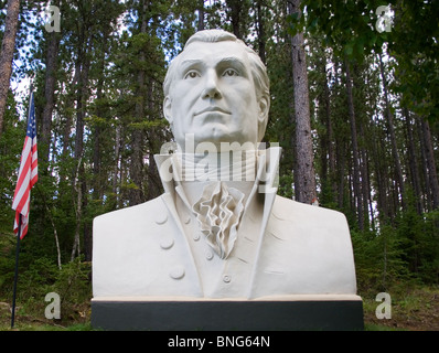 James Monroe Büste des Bildhauers David Adickes Präsidenten Park in Süddakota führen Stockfoto