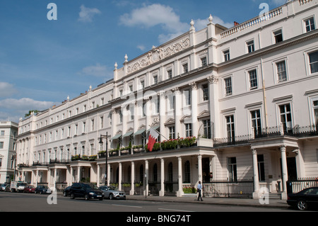 Botschaften auf Belgrave Square, London, SW1, UK Stockfoto