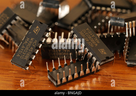 Haufen 16 Pin IC chips Stockfoto