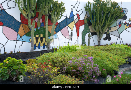 Garten auf das Haus von Cesar Manriqe Künstler Foundation Teguise Lanzarote Kanarischen Inseln Stockfoto