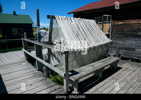 Fischernetze historischen Fish Town Leland Michigan USA Stockfoto