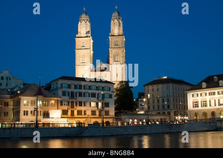 Grossmünster in Zürich - Schweiz Stockfoto