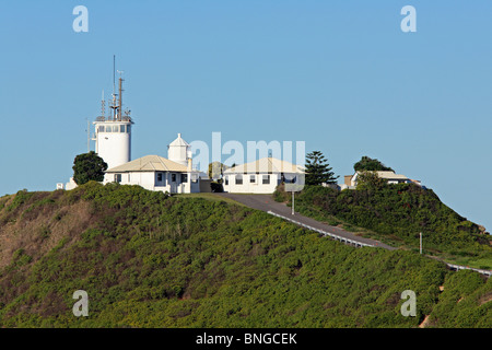 Nobby Head Lighthouse befindet sich am Fluss Hunter am Eingang zum Hafen von Newcastle, NSW, Australien Stockfoto