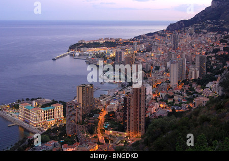 Monte Carlo in der Nacht, verließ Fürstentum Monaco Monte-Carlo Bay Hotel Stockfoto