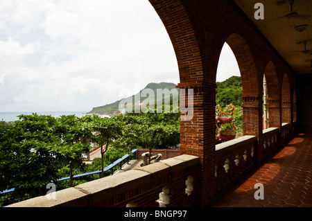 Terrasse des ehemaligen britischen Konsulats in Südtaiwan Dagou, Hsizuhwan, Stockfoto