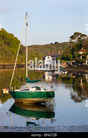 Ruhig am frühen Morgen Szenen auf die Mündung des Flusses Yealm Newton Ferrers und Noss Mayo, South Hams, Devon, England. Stockfoto