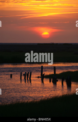 Fox Island, VA bei Sonnenuntergang Stockfoto