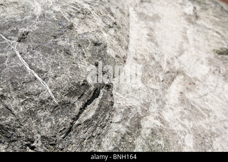 Detail von Peridotiten Rock. Peridotit ist eine Dichte, grobkörniges Tiefengestein, bestehend hauptsächlich aus Olivin und Pyroxen Stockfoto