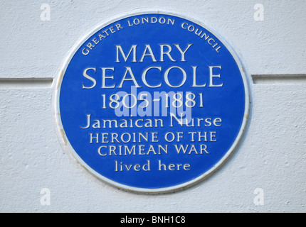 Mary Seacole blaue Plakette, London, England, UK Stockfoto