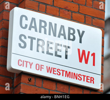 "Carnaby Street" unterzeichnen in London, England, UK Stockfoto