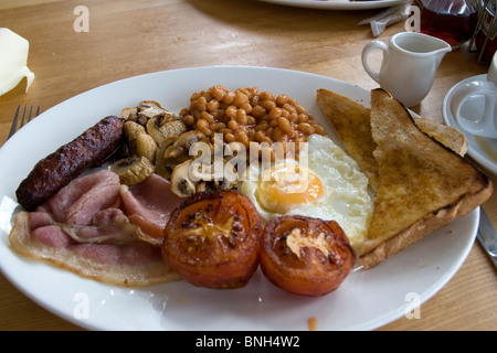 Englisches Frühstück im Cafe Stockfoto