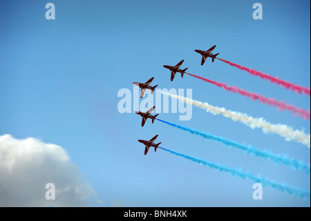 Die roten Pfeile in die Royal International Air Tattoo an RAF Fairford Juli 2010 Stockfoto