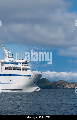 Eyjafjallajökull Aschewolke von Heimaey, Vestmannaeyjar, Island gesehen. Stockfoto