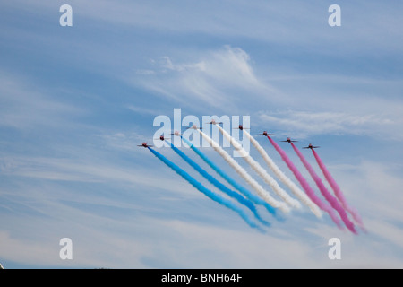 Red Arrows in Biggin Hill Airshow Stockfoto