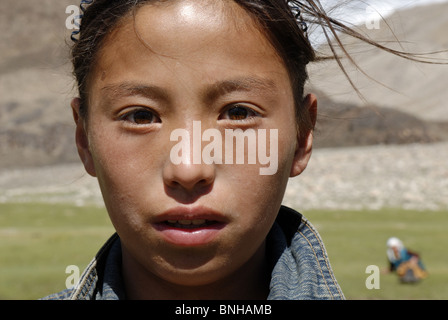 Kasachstan Mongolei Altai kasachischen mongolische Mädchen Asien Asiaten Asiaten asiatische Jugend Jugendliche Kind Kinder Personen Reise Stockfoto