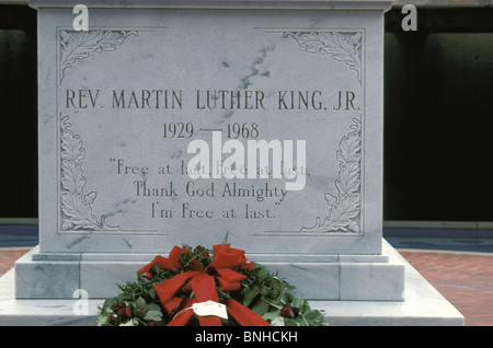 Stadt der USA Atlanta Georgia Grab von Martin Luther King Auburn Avenue Grabstein Geschichte Bürgerrechte Vereinigte Staaten von Amerika Stockfoto