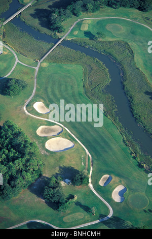 USA Georgien Antenne Blick Golf Course St.Simons Insel Golden Isles Küste von Georgia Sport Sport Golf Vereinigte Staaten von Amerika Stockfoto