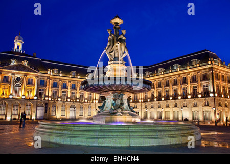 Europa, Frankreich, Gironde (33), Bordeaux, Place De La Bourse, aufgeführt als Weltkulturerbe durch die UNESCO Stockfoto