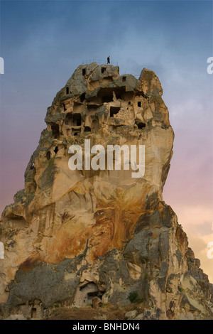 Türkei Juni 2008 Kappadokien Göreme Nationalpark UNESCO Weltkulturerbe Stadt Ortahisar Höhlen Höhle Wohnungen Rock Felsen Stockfoto