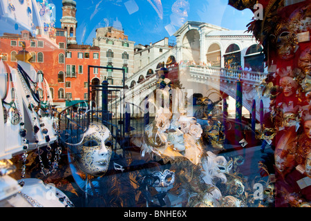 Europa, Italien, Venezia, Venedig, aufgeführt als Weltkulturerbe der UNESCO, Rialto-Brücke Stockfoto