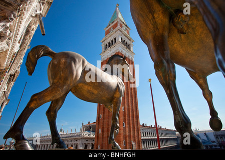 Italien, Venedig, Pferde der Basilika San Marco Stockfoto