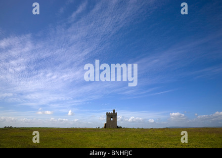 Das 19. Jahrhundert Wachturm auf Ram Kopf oder Ardmore Kopf, Grafschaft Waterford, Irland Stockfoto