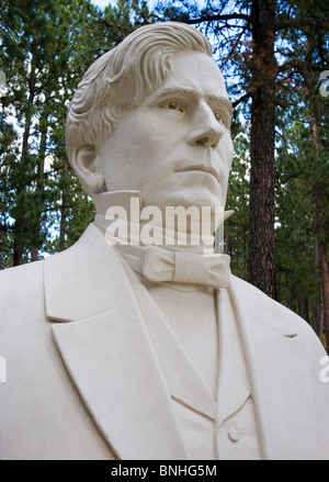 Franklin Pierce Büste des Bildhauers David Adickes Präsidenten Park in Süddakota führen Stockfoto