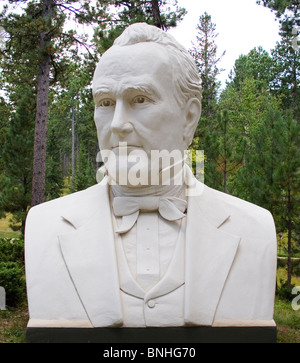 James Buchanan Büste des Bildhauers David Adickes Präsidenten Park in Süddakota führen Stockfoto