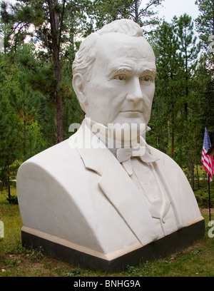 James Buchanan Büste des Bildhauers David Adickes Präsidenten Park in Süddakota führen Stockfoto