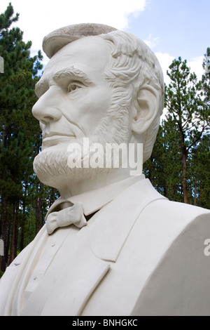 Abraham Lincoln Büste des Bildhauers David Adickes Präsidenten Park in Süddakota führen Stockfoto