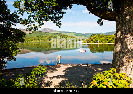 Blick vom östlichen Ufer des Derwent Water, in der Nähe von Keswick im Lake District National Park, Cumbria, England, UK Stockfoto