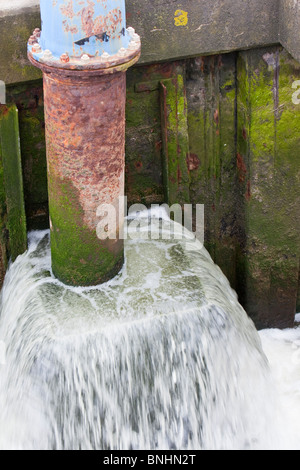 Eine Pumpstation am Talacre auf der Küste von Nordwales. Stockfoto