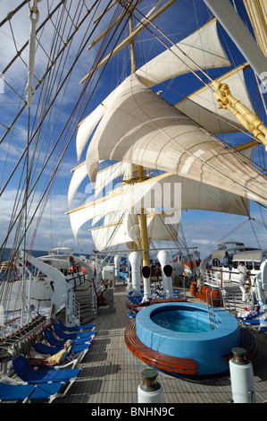 Karibik Royal Clipper Star Clippers Sailing Vessel Segler Segeln Urlaub Urlaub Kreuzfahrt Schiff pool Stockfoto