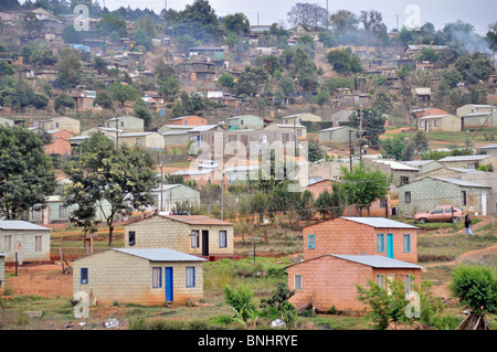 Sabie Süd Afrika Afrika schwarze Afrikaner Häuser Siedlung Marktflecken Stockfoto