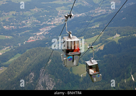 Bergbahnen, betreten und verlassen den Gipfel des Jenner in Königsee, Deutschland Stockfoto