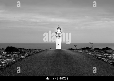 Barbaria Leuchtturm von Straße Perspektive Balearen Formentera Stockfoto