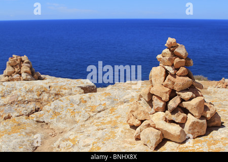 Wunsch-Steinen, wünsch dir was den Wind bringt es Insel Formentera Stockfoto