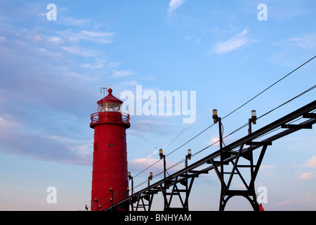 Grand Haven inneren Leuchtturm in Grand Haven, Michigan Stockfoto