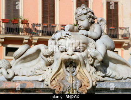 Rom - Detail aus Brunnen auf der Piazza Navona Stockfoto