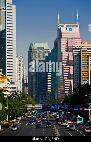 China Guangdong Shenzhen Stadt Stadt Stadtstraße Shennan Lu Avenue Stockfoto