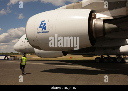 Der riesige Airbus A380 steht vor vorzeitiger Pensionierung, beschleunigt durch die globale Coronavirus-Lockdown und internationale Reiseverbote Stockfoto