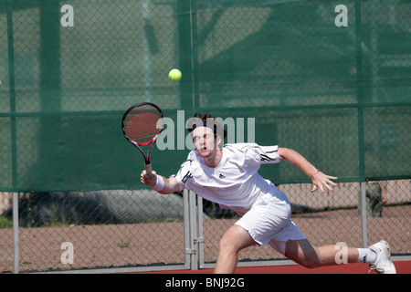 Guernsey Herren Doppel Finale Tennis NatWest Island Games 2009 bei Idrottsgården in Mariehamn, 3. Juli 2009 Stockfoto