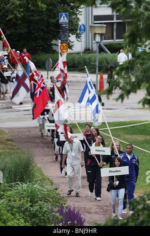 Abschlussfeier am Tag acht der NatWest Island Games 2009 in Mariehamn auf Åland, 4. Juli 2009 Stockfoto